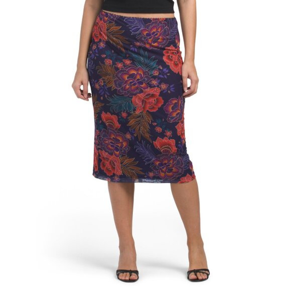 JOHNNY WAS Garden Lizandrea Mesh Midi Skirt